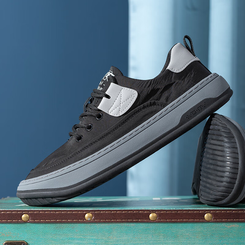 百丽驼美士(balitomms)高定2024夏季新款小丑鞋男帆布鞋透气百搭冰丝