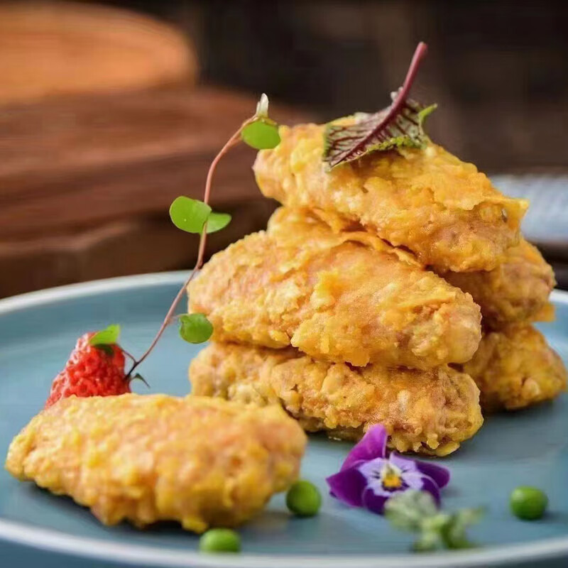 哺食旺蛋黄鸡翅油炸咸蛋黄翅中网红美味小吃酒店餐饮半成品食材10个