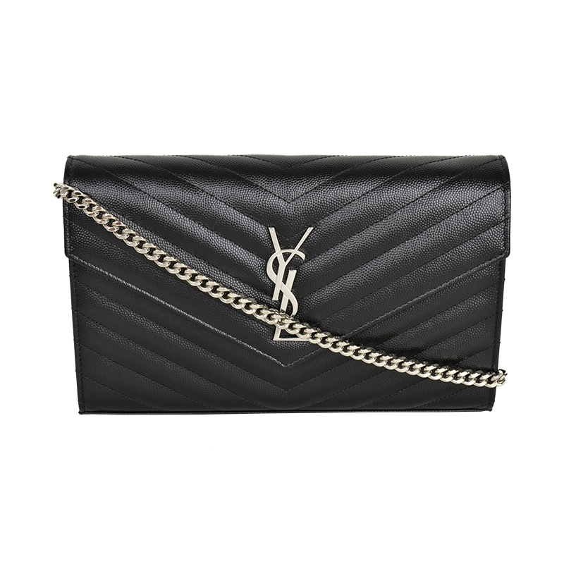 圣罗兰(ysl)/女士简约logo装饰信封包链条包斜挎单肩包龙年奢饰品潮牌