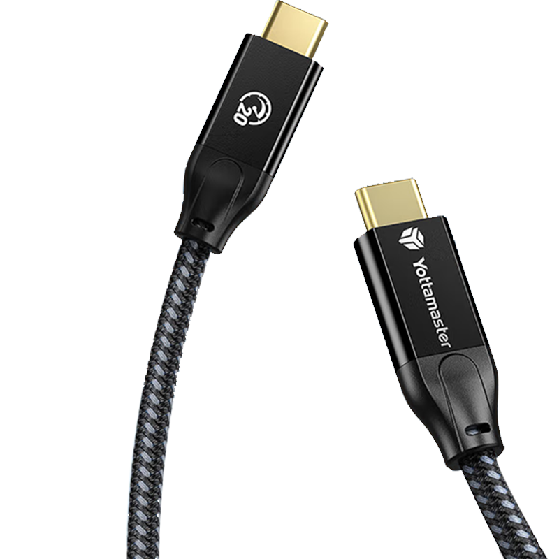 PLUS会员：Yottamaster Type-C数据线20Gbps双头USB3.2Gen2*2全功能4K视频PD快充投屏线1米 45元