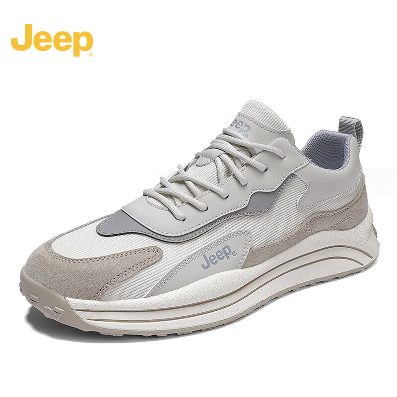 jeep吉普(轻奢高端)品牌jeep男鞋夏季透气2023新款网面运动增高休闲