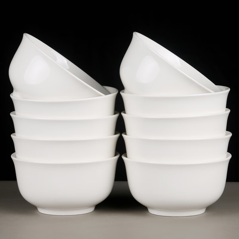 5英寸金钟碗微波炉餐具 纯白4.5英寸金钟碗10个