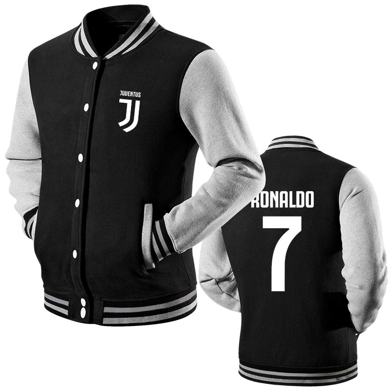 c罗7号足球服外套cr7罗纳尔多ronaldo夹克秋冬季休闲运动棒球服 黑色