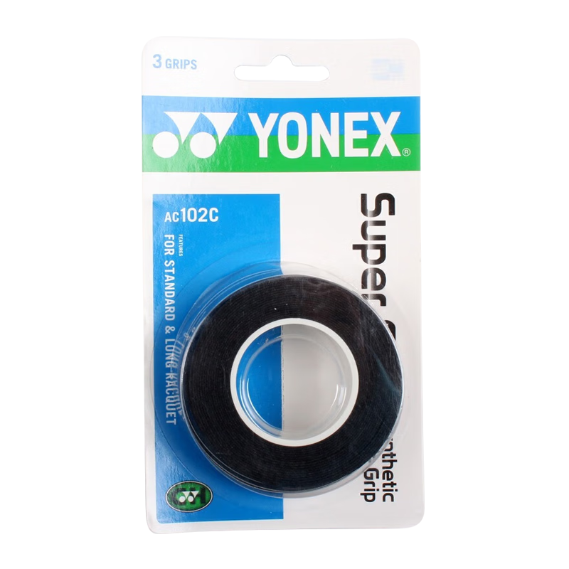 YONEX 尤尼克斯 羽毛球拍手胶运动吸汗带握把胶AC-102C黑色三条装