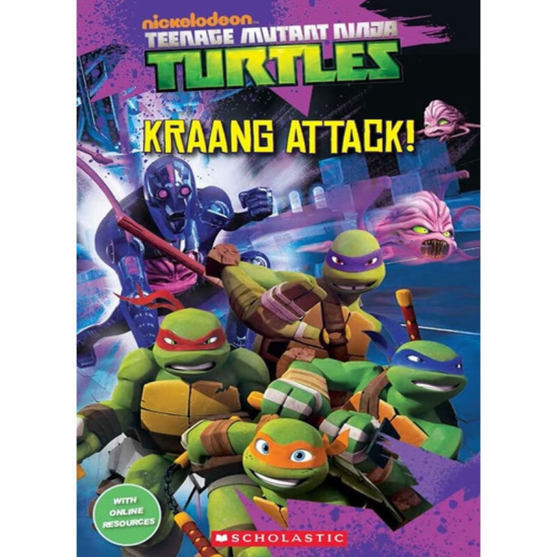忍者神龟变种人克朗kraang攻击动画电影英语读物剑桥少儿英语2级