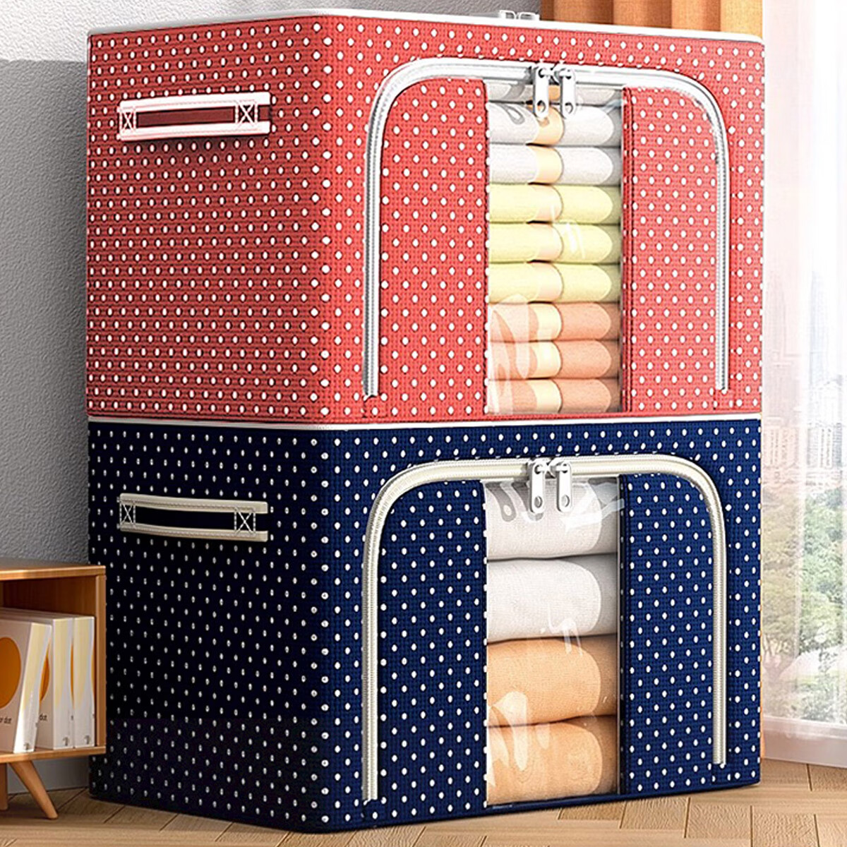 百易特牛津布双开门收纳箱66L*3个 34.9元，百易特悬挂收纳袋3个 赠挂钩 9.9元 - 折送网