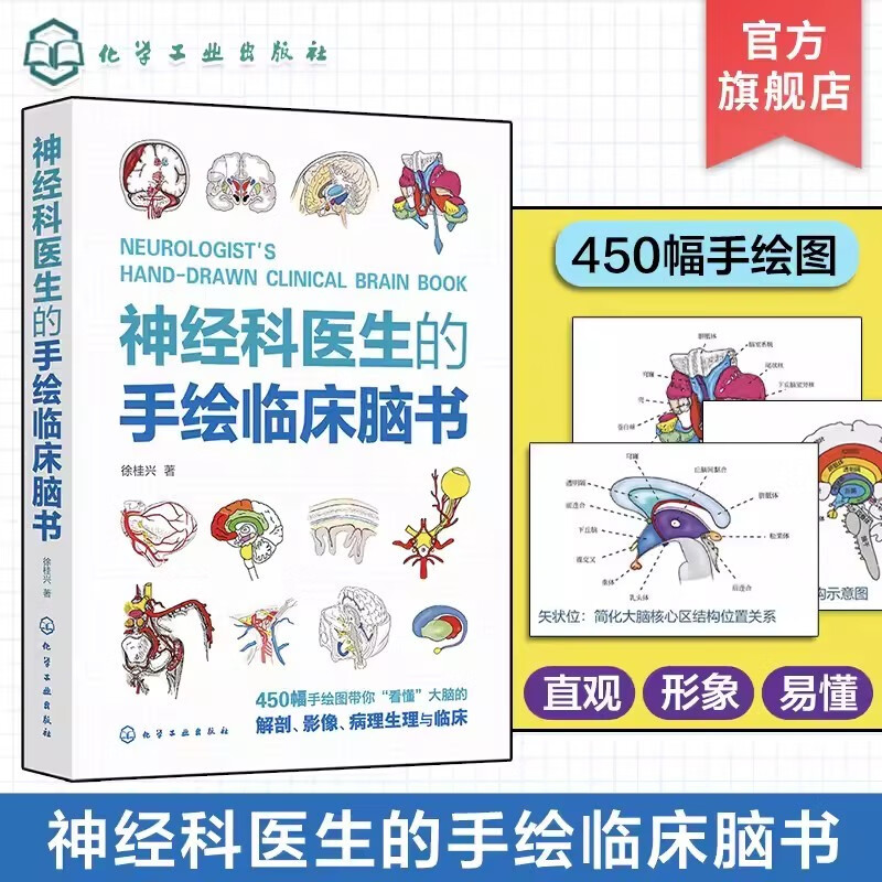 现货神经科医生的手绘临床脑书 徐桂兴 颅脑解剖神经系统生理与病理 低年资医生神经科医师及医学生参考书籍 临床神经科医生指导书9787122433022