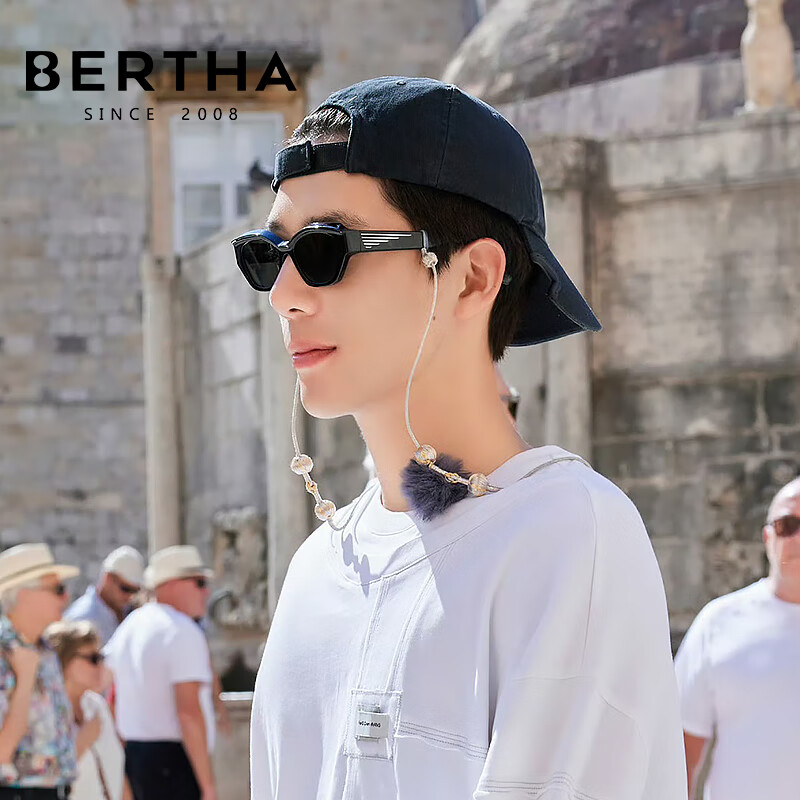 贝尔莎（bertha）墨镜男猫眼女高级感近视太阳眼镜防晒带度数的墨镜 Copern 冷酷黑