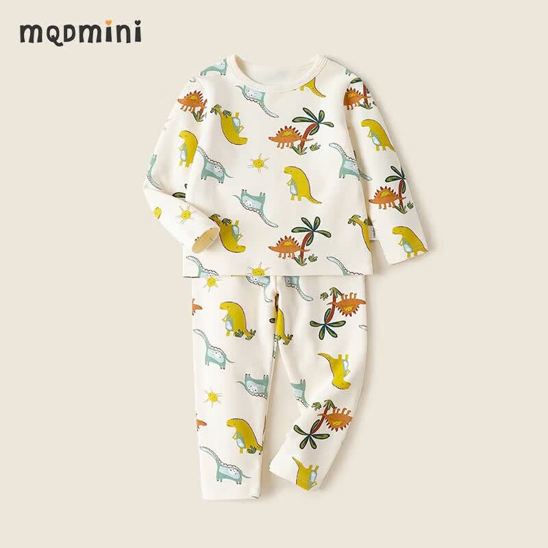 MQDMINI童装儿童睡衣男童家居服套装秋季宝宝衣服中小童长袖长裤两件套 沙滩恐龙米白 130使用感如何?