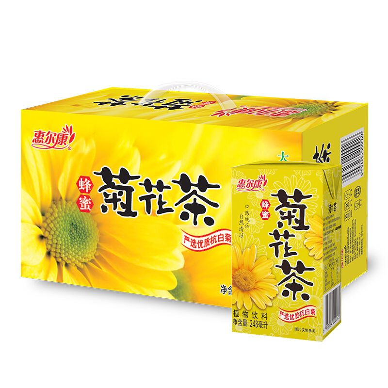 Derenruyu菊花茶冬瓜茶饮料248ml*6盒凉茶饮料 芦柑汁6盒