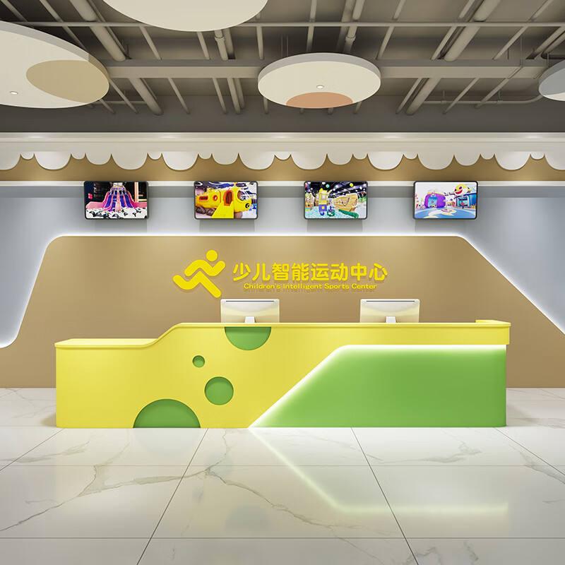 abdt早教中心吧台 幼儿园烤漆前台早教中心教育培训机构接待台柜母婴