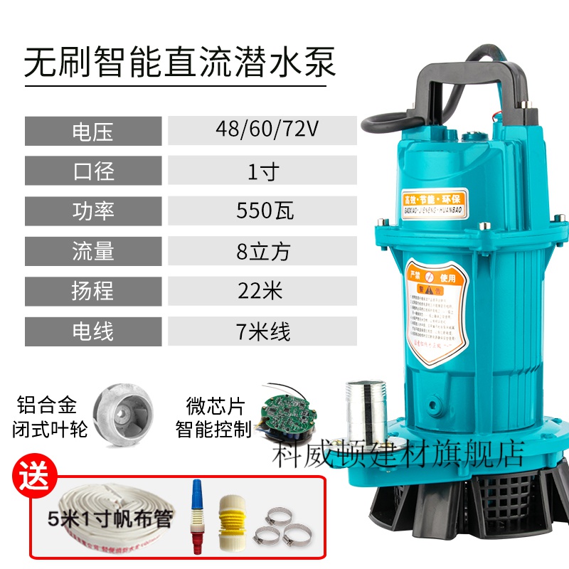 直流潜水泵 家用潜水泵220v家用 小型潜水泵 无刷直流潜水泵2寸48v60v