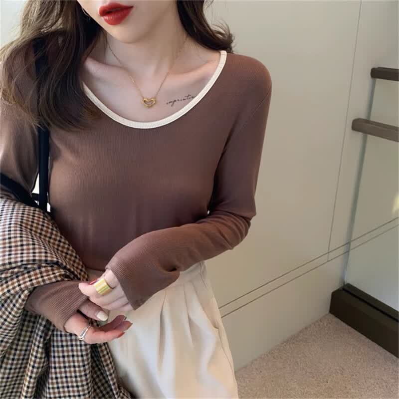 妃丽慕尚低领针织衫女修身内搭2022秋冬季新款设计感小众今年流行打底上衣 2580卡色 S高性价比高么？