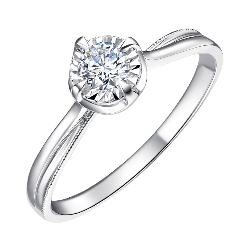 我爱钻石网 钻戒女款结婚钻戒定制车花群镶显大钻石求婚戒指 /唯爱 10分FG色