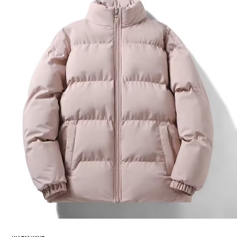 凯逸弗（kainifu）秋冬季新款棉服立领双面穿男女款加厚大码外套男潮流百搭 粉色 XL