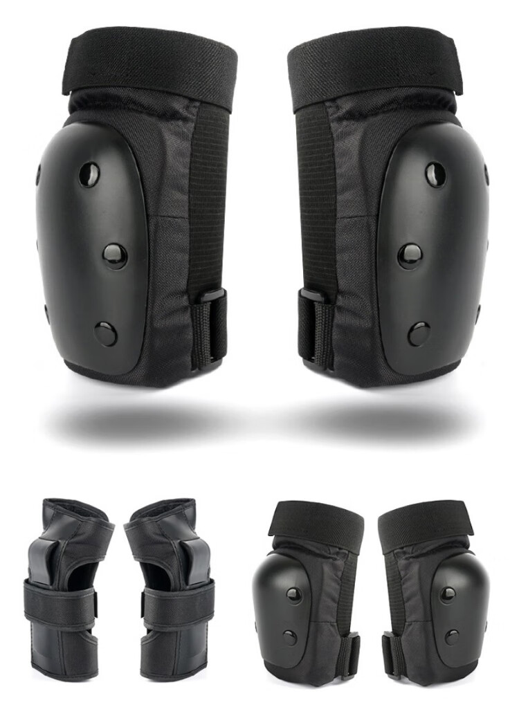 轮滑护具滑板 轮滑 双翘 长板 极限运动防摔滑板头盔护具6件套装