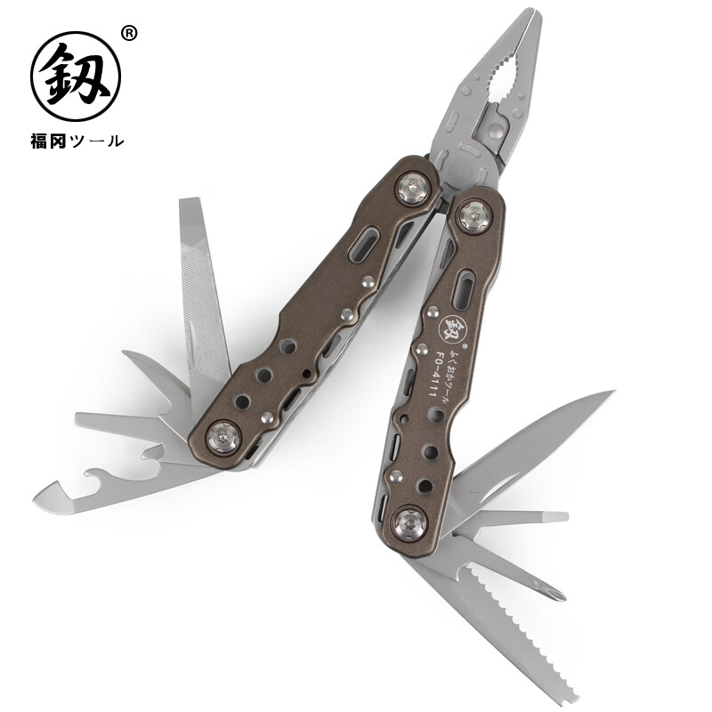 釰日本福冈 多功能折叠钳子万用小刀户外随身野外生存组合工具套装 fo