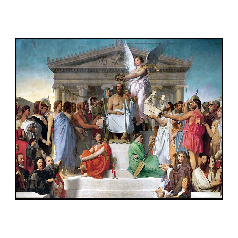 荷马的礼赞被神格化现代客厅装饰画人物油画北欧沙发挂画 荷马的礼赞