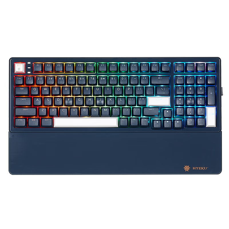 黑峽谷(Hyeku)E2/E4Pro有線無線藍(lán)牙三模機(jī)械鍵盤吃雞三角洲行動(dòng)游戲客制化熱插拔Gasket結(jié)構(gòu)PBT鍵帽 E4Pro午夜藍(lán)黑莓冰淇淋軸