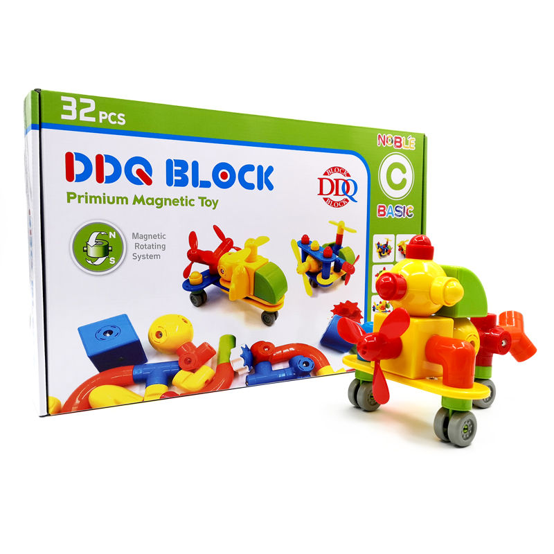 DDQ BLOCK磁力积木ABS塑料拼搭拼装EDTOY韩国设计儿童玩具基础补充装C款无人机32块