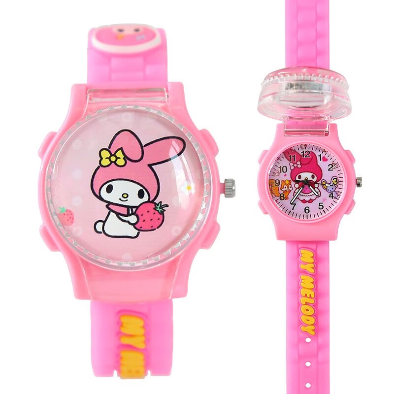 暮茜爱莎手表儿童玩具可爱卡通宝宝幼儿园女孩3-6岁女生旋转手表 美乐