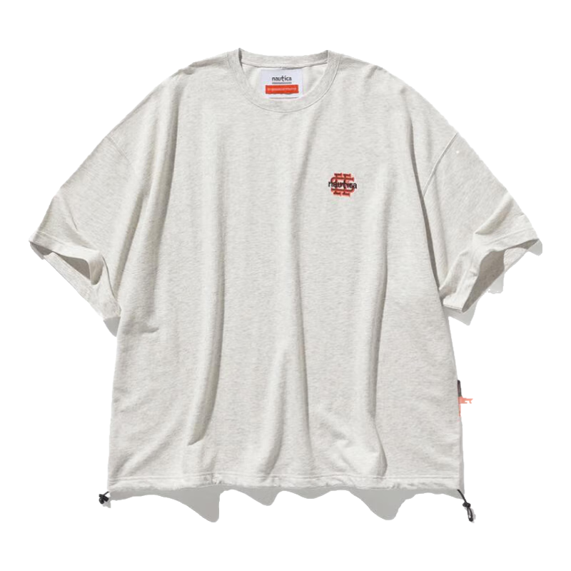 nautica white sail白帆×SEESEE联名款宽松廓形中性纯棉圆领T恤SSTW4106 燕麦灰00M XS