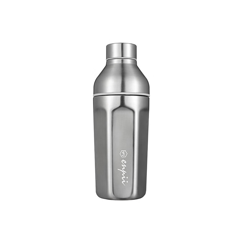 本因新品多用途随行套装 316不锈钢三段式摇壶保温杯咖啡杯 一杯双盖 不锈钢色480ml