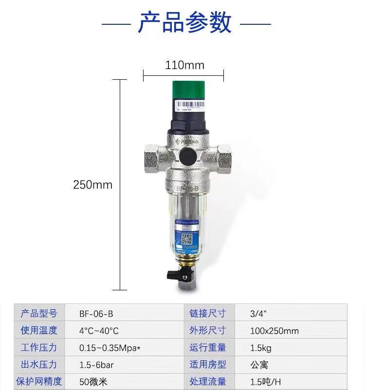 濱特爾愛(ài)惠浦全屋管道過(guò)濾凈水器BF-06-BBF-10-B前置過(guò)濾器穩(wěn)壓 BF-06-B