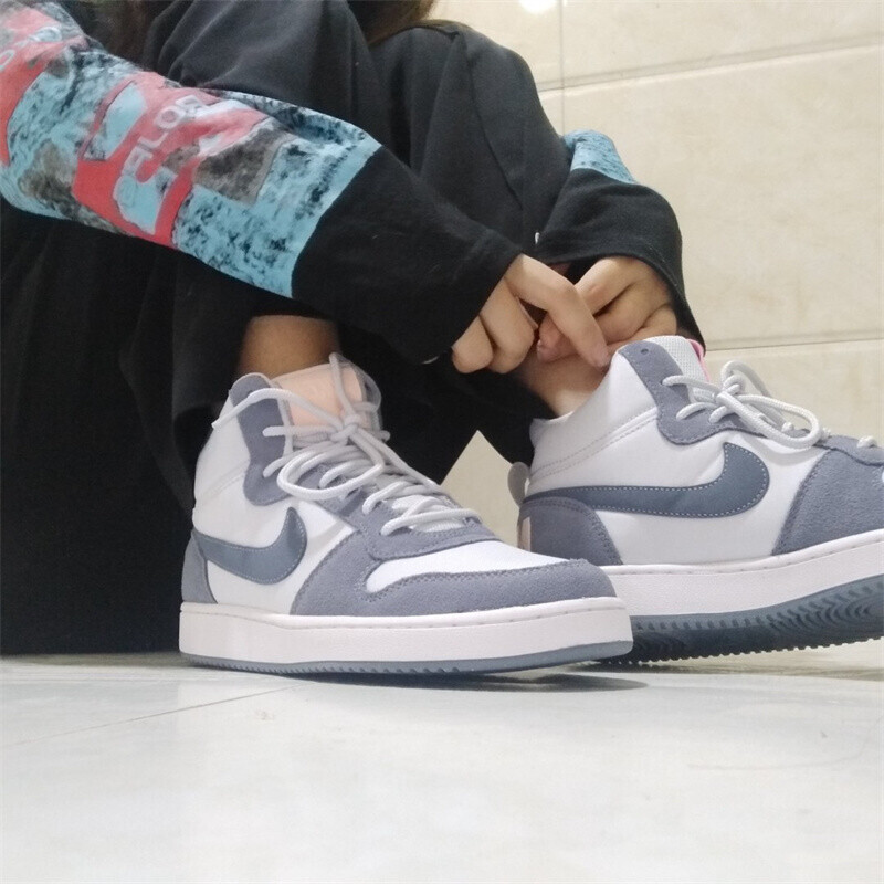 耐克nike court borough mid 女款中帮透气休闲运动板鞋小乔治城