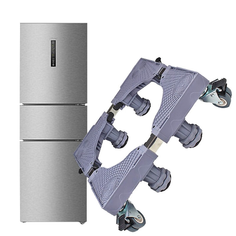 思妮克娅对单双开门冰箱底座托架可移动万向滑轮通用型不锈钢加高固定