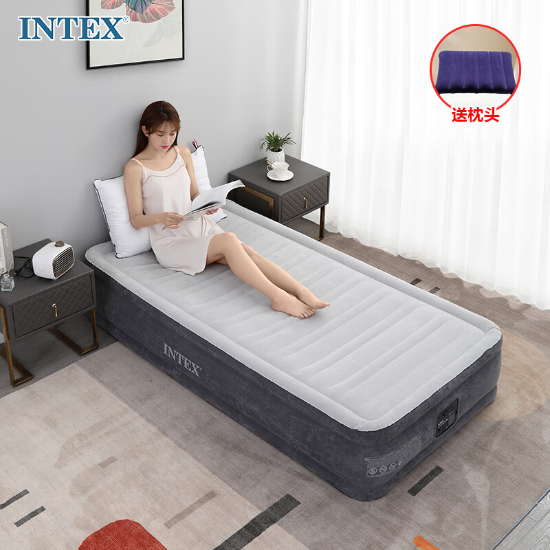INTEX内置电泵单人加大充气床垫车载家用便携午休床加厚户外折叠床CT11