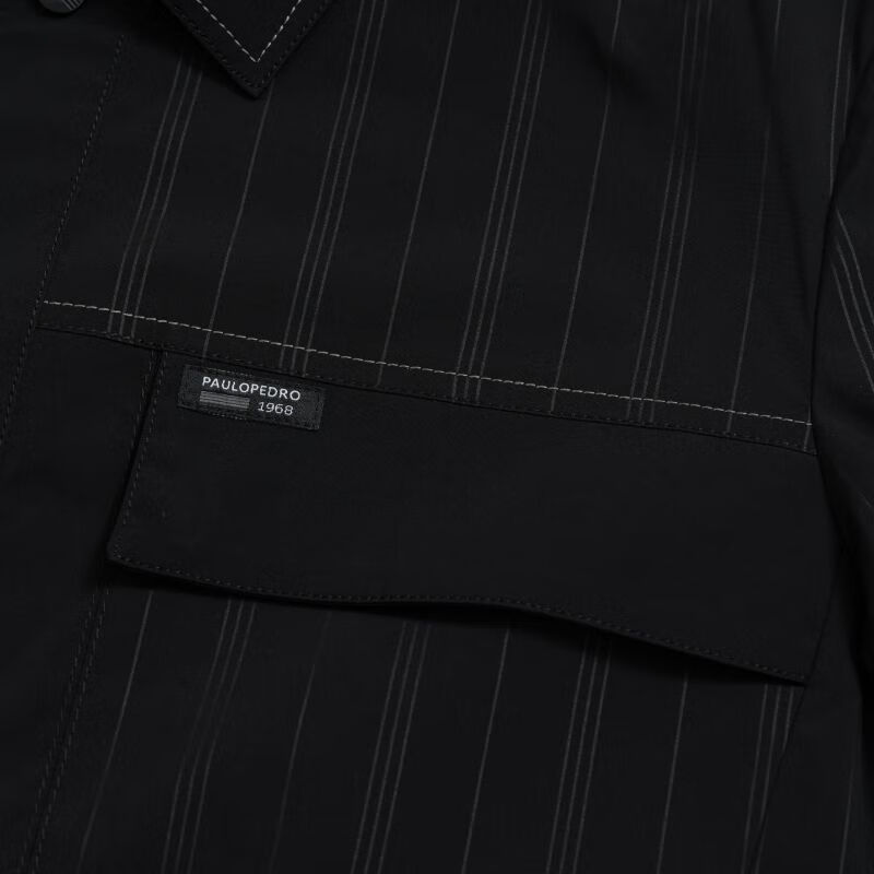 保罗彼得 PAULO PEDRO专柜同款 男士舒适休闲日常百搭通勤工装夹克YCBA71830 黑色 常规 M 90-110斤