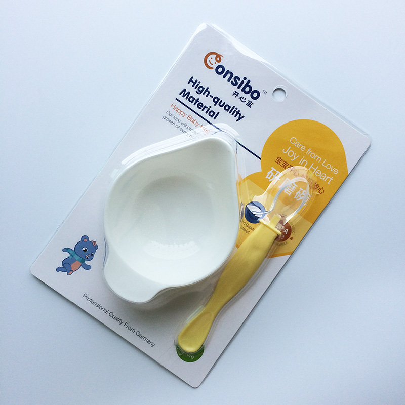 新生儿碗勺子套装婴儿硅胶和喂奶专用宝宝碗勺小碗用品辅食碗喂水 婴儿碗勺套装(黄色)