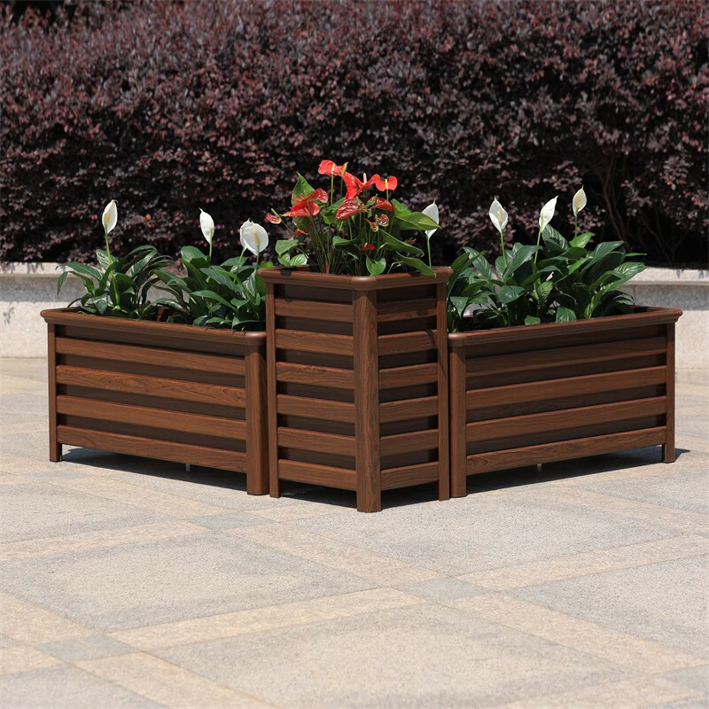 松峦悦润铝合金花箱组合户外道路市政花坛花槽露台种植箱庭院花池箱