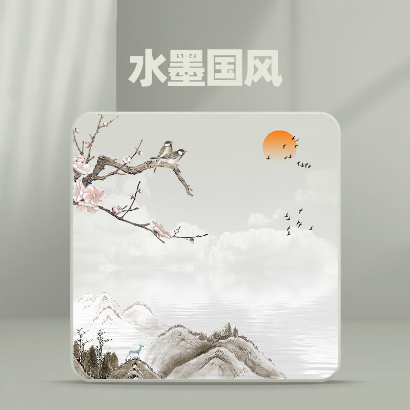 无异味防水防污简约风 古董白鼠标垫-水墨江湖e款-防水防污拒绝异味