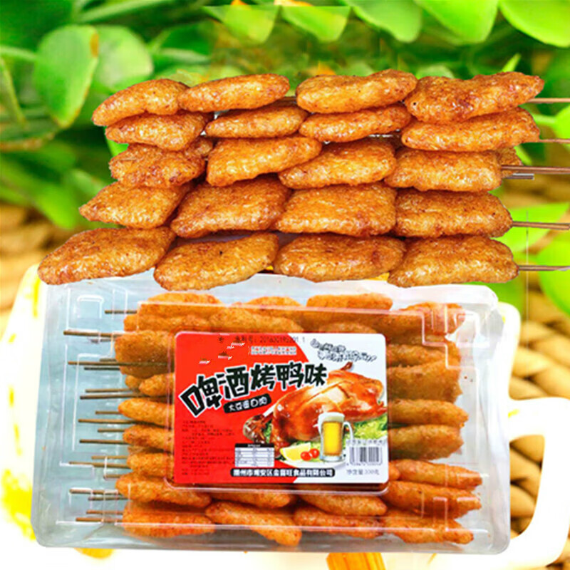 芙滋趣啤酒烤鴨味辣條豆制品冰糖葫蘆休閑零食辣條小吃懷舊童年辣條組合 啤酒烤鴨味【1盒裝】約19串 280g