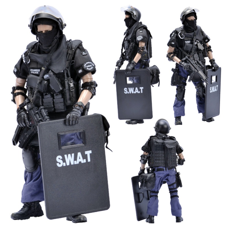 兵人1:6特警警察兵人模型1/6比例特种兵玩具swat前锋仿真兵人模型