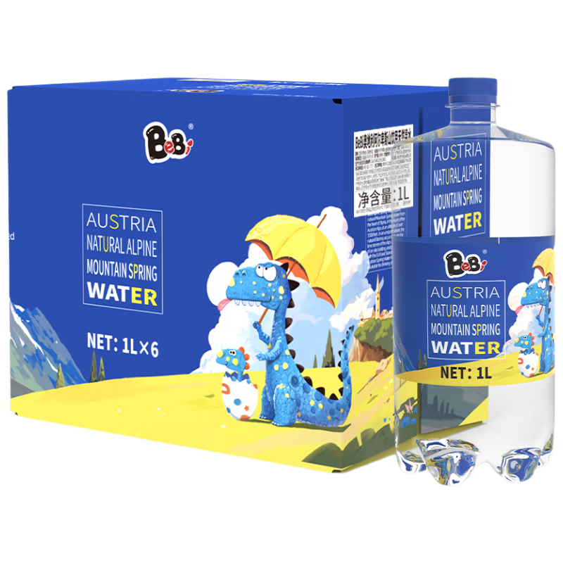 BeBi�µ�������������ȻɽȪˮĸӤ��������ˮ�ݲ���ˮ 1L*6ƿ��ͥװ 143.1Ԫ