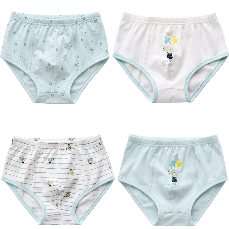 盛哲卡儿童内裤男童4条装婴儿亲肤三角裤平角内裤1-6岁男宝宝小内裤