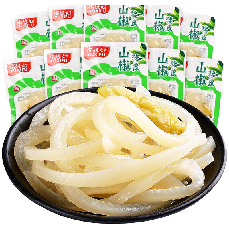 渝媳妇山椒猪皮休闲零食泡椒肉皮解馋熟食风味小吃 山椒猪皮30克*20袋