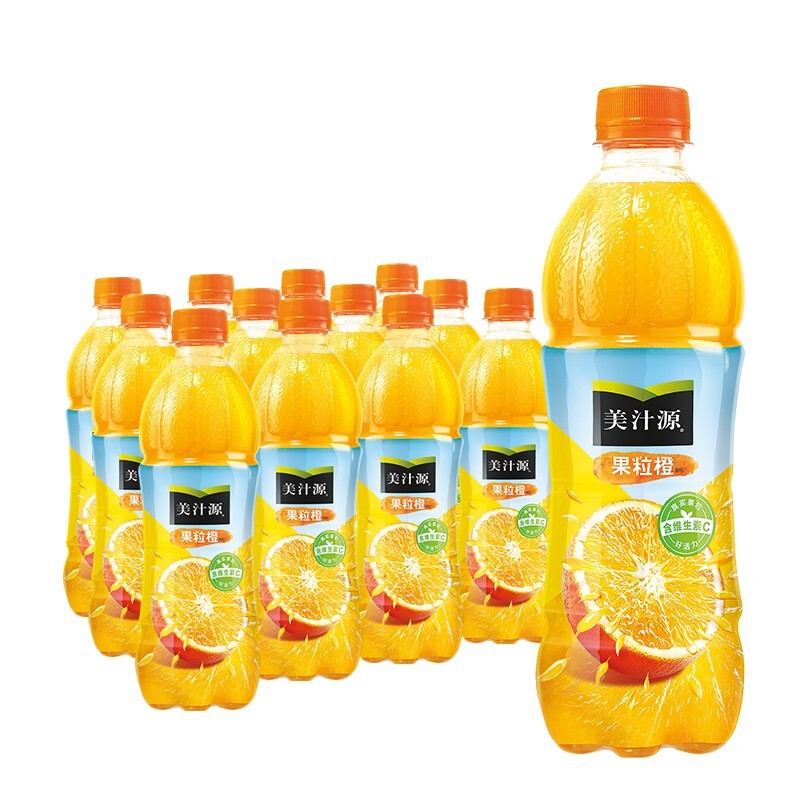 可口可乐（Coca-Cola）美汁源果粒橙果味果汁饮料 可口可乐出品 果粒橙450ml*12瓶