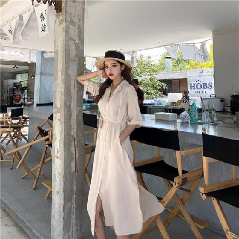 宫柒尓气质连衣裙女神范高端西装裙子夏季高级感法式显瘦西服领侧边