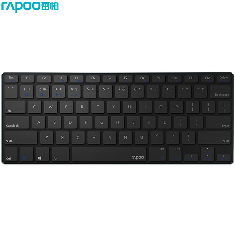 雷柏（Rapoo） E9000G 无线键盘 蓝牙键盘 多模键盘 办公键盘 超薄便携键盘 78键 电脑键盘 笔记本键盘 黑色