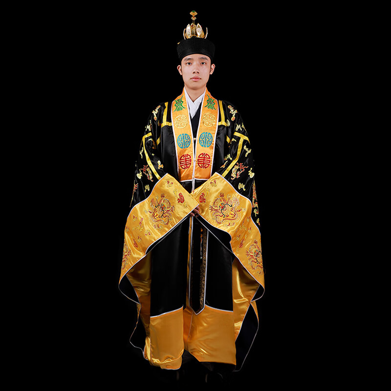 科茵格法衣黑色五龙法衣班衣道袍法袍法服道用品高功袍子高功法衣 120