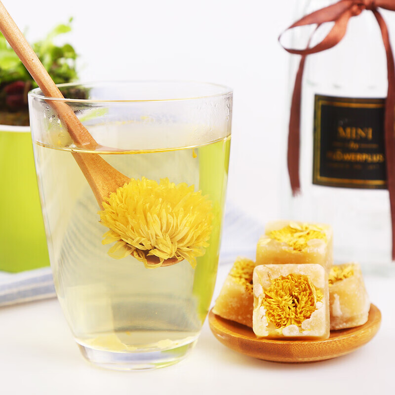 冰糖蜂蜜菊花茶块饮料凉茶冲泡水滋补枸杞菊花冬季饮品养生茶250g
