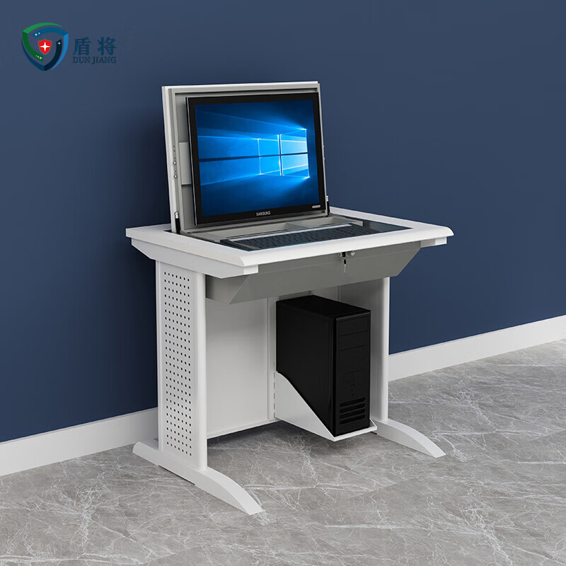 盾将tg型单人翻转电脑桌 翻转式多媒体教学培训电脑桌钢制办公学习桌