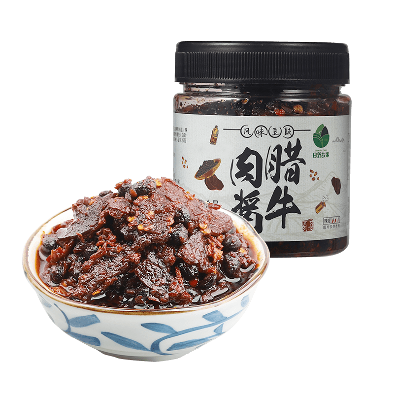 田野故事 腊牛肉酱230g 烟熏香辣拌饭拌面风味豆鼓调味酱料湖南特产