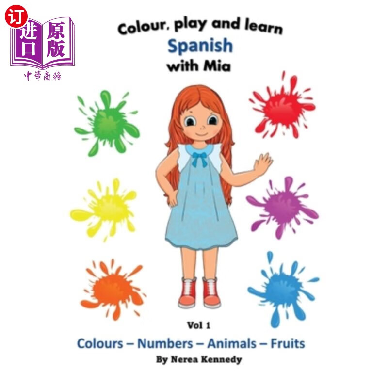 海外直订colour, play and learn spanish with mia 和米娅一起涂颜色