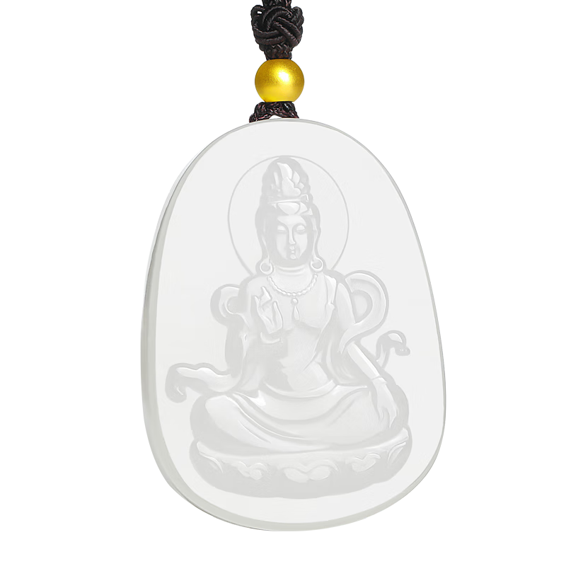 凈心石 【保價(jià)11.11】和田玉觀音吊墜白玉男款觀音菩薩玉墜附送證書