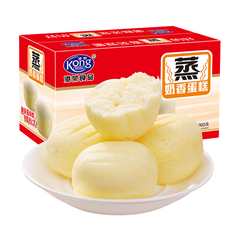 港榮蒸蛋糕原味營(yíng)養(yǎng)早餐面包蛋糕4斤禮盒孕婦休閑零食品兒童小吃 經(jīng)典奶香味2kg